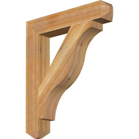 Ekena Millwork Funston Craftsman Rough Sawn Bracket, Western Red Cedar, 4"W x 24"D x 28"H BKT04X24X28FST04RWR